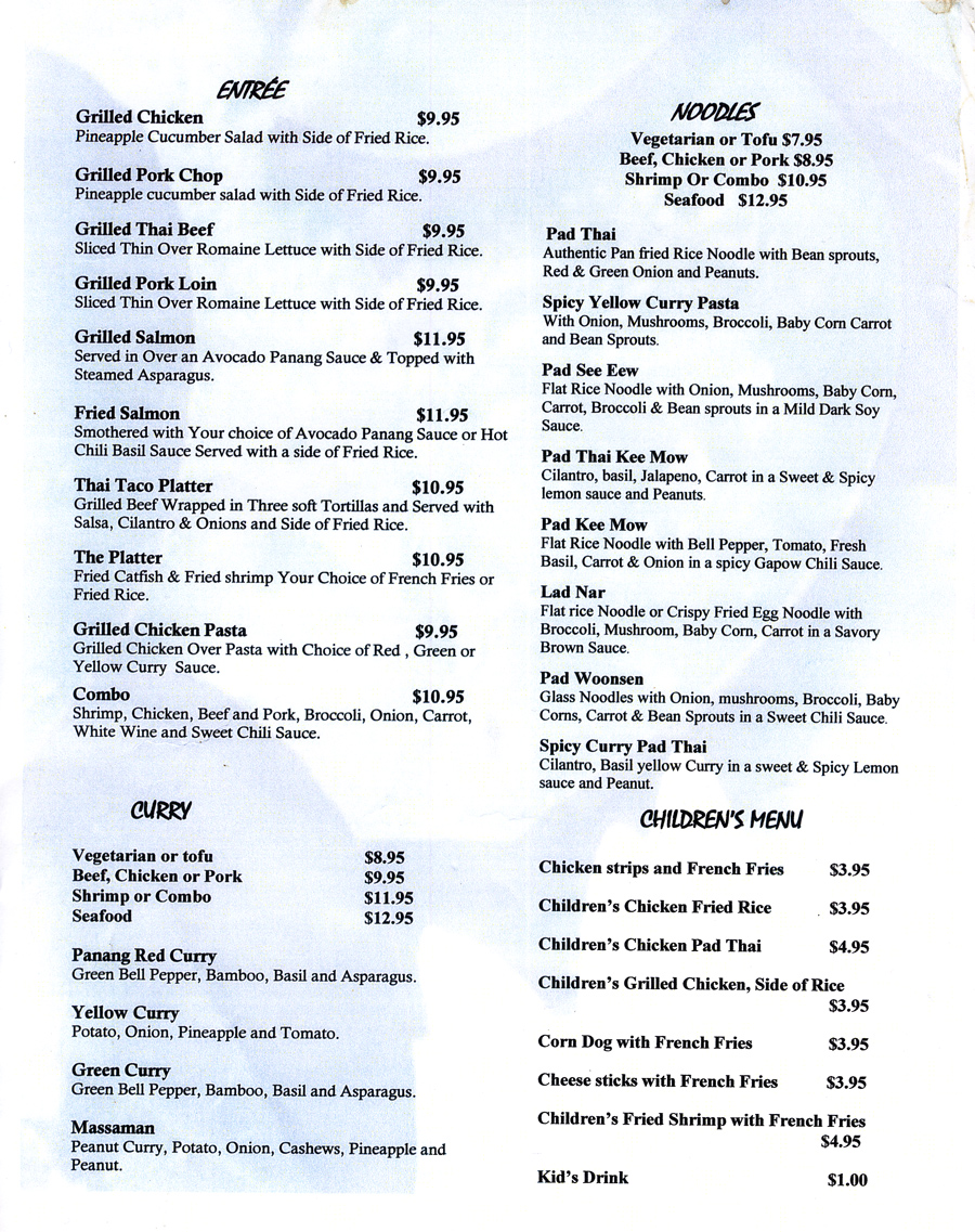 thai tinas - watauga texas - texas blaze newspaper - dinner menu2